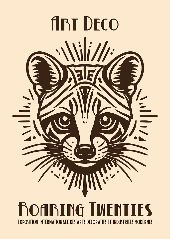 Art Deco Civet Roaring Twenties Poster