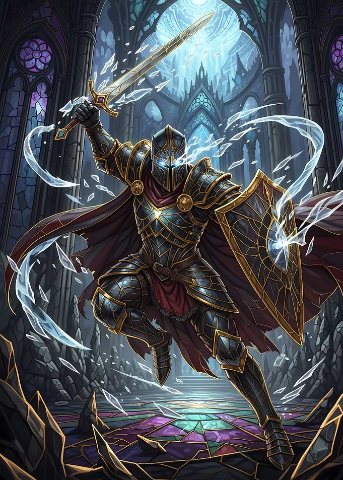 Armored Knight with Sword and Shield