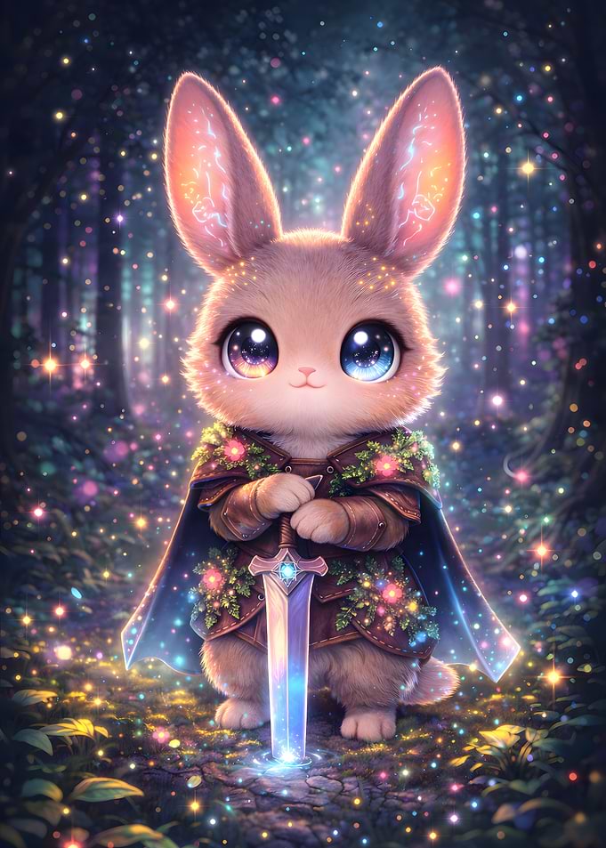 Fantasy Rabbit Warrior with Sword