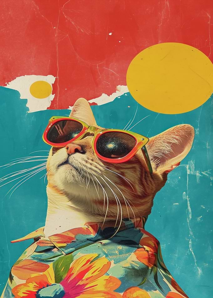 Cool Cat in Sunglasses and Shirt