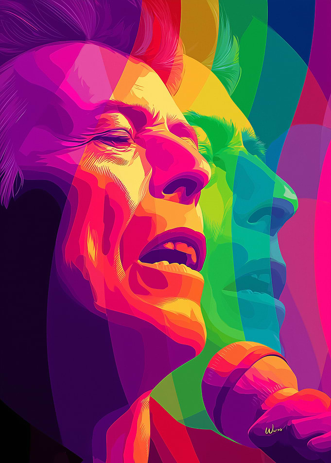 David Bowie Colorful Pop Art Portrait
