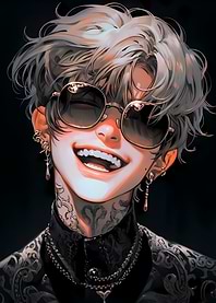 Smiling Anime Man with Sunglasses