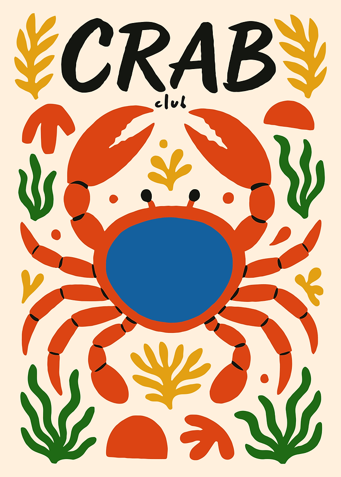 Crab Club Graphic Art Print