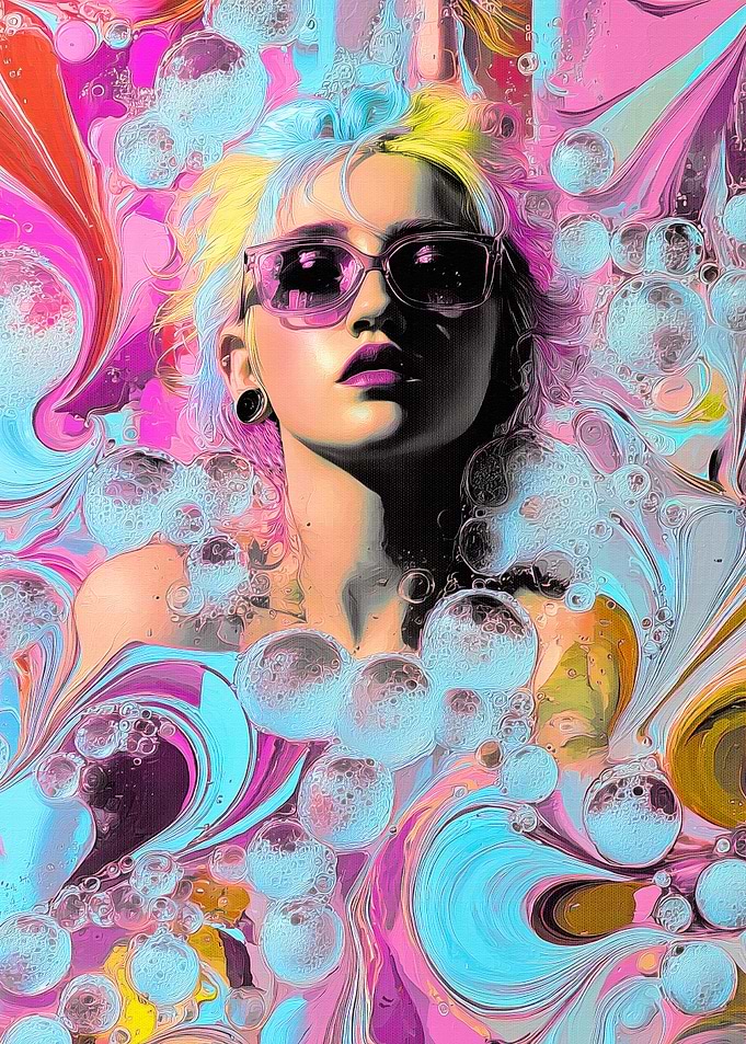 Psychedelic Pop Glamorous Girl