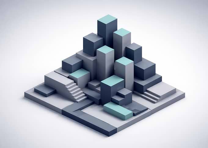 Isometric Abstract Block Structure