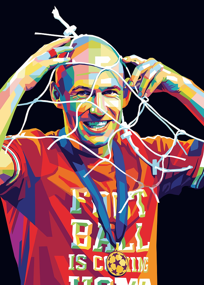 Arjen Robben Football Celebration Pop Art Portrait