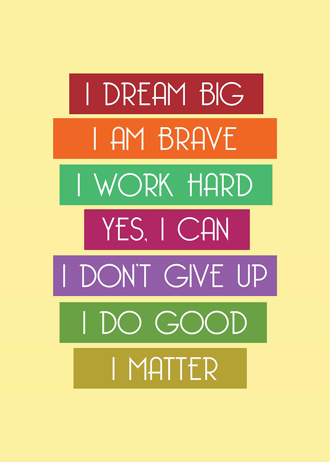 Inspirational Affirmations on Colorful Blocks
