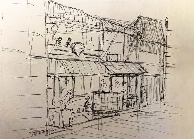 Japanese Town Sketch