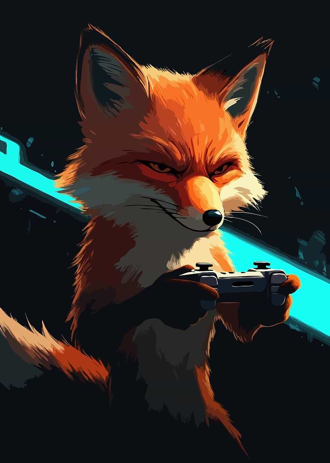 Fox Gamer with Controller Art
