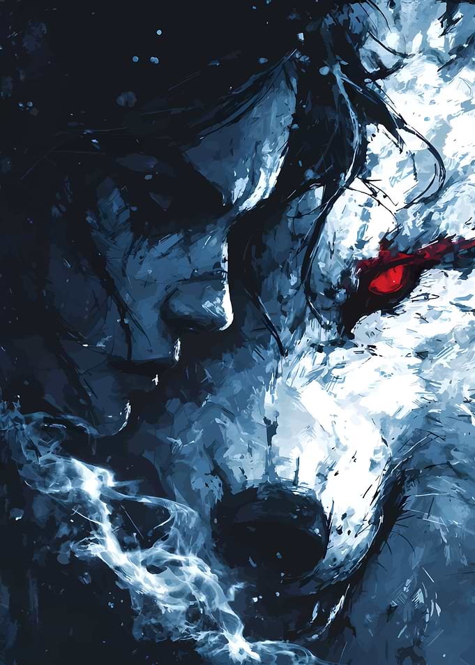 Man and Wolf Digital Art
