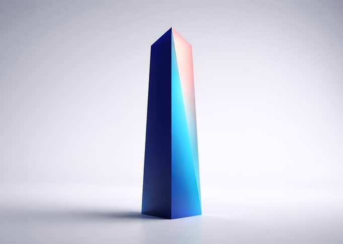 Gradient Obelisk on White Background
