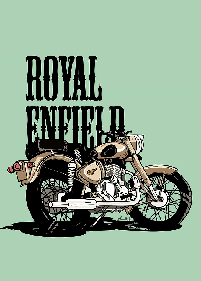 Royal Enfield Motorcycle Illustration