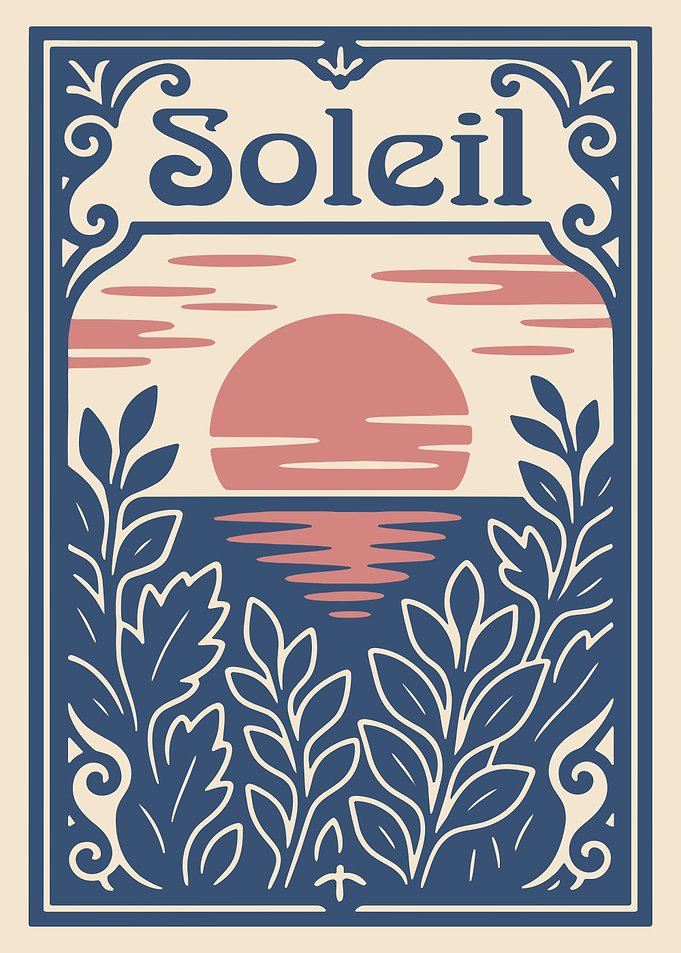 Soleil Art Nouveau Landscape Poster