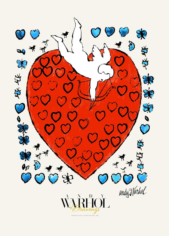 Andy Warhol Drawings | Cupid and Heart