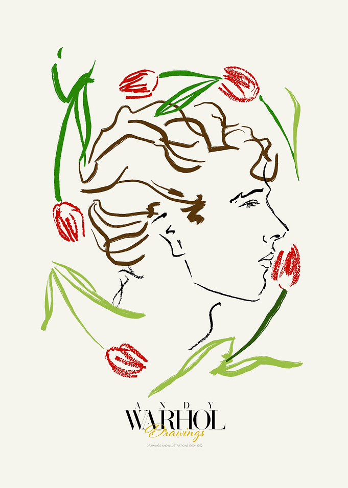 Andy Warhol Drawing | Man in profile