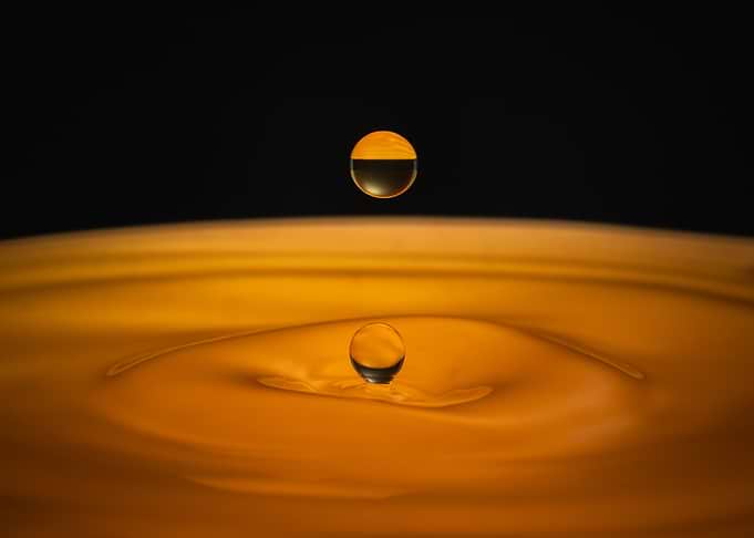 Golden Liquid Drop Impact