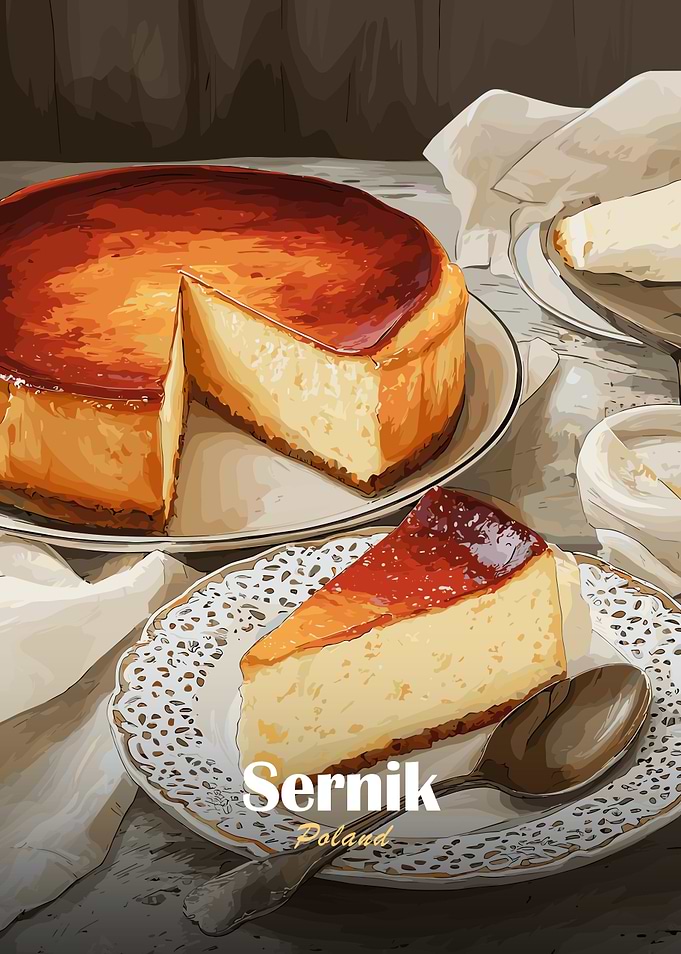 Sernik Polish Cheesecake Illustration