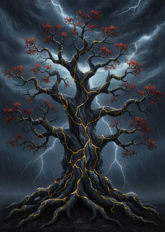 Kintsugi Tree in Storm