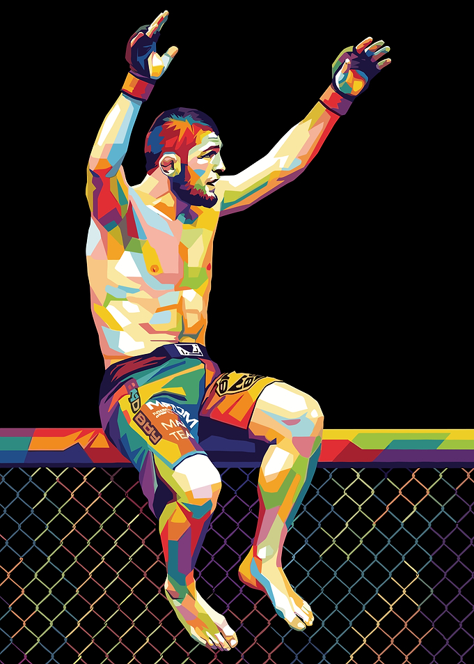 Khabib Nurmagomedov Colorful Pop Art
