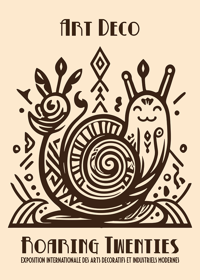 Art Deco Roaring Twenties Snail Poster