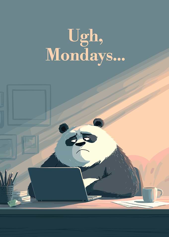 Ugh, Mondays... Panda at Work
