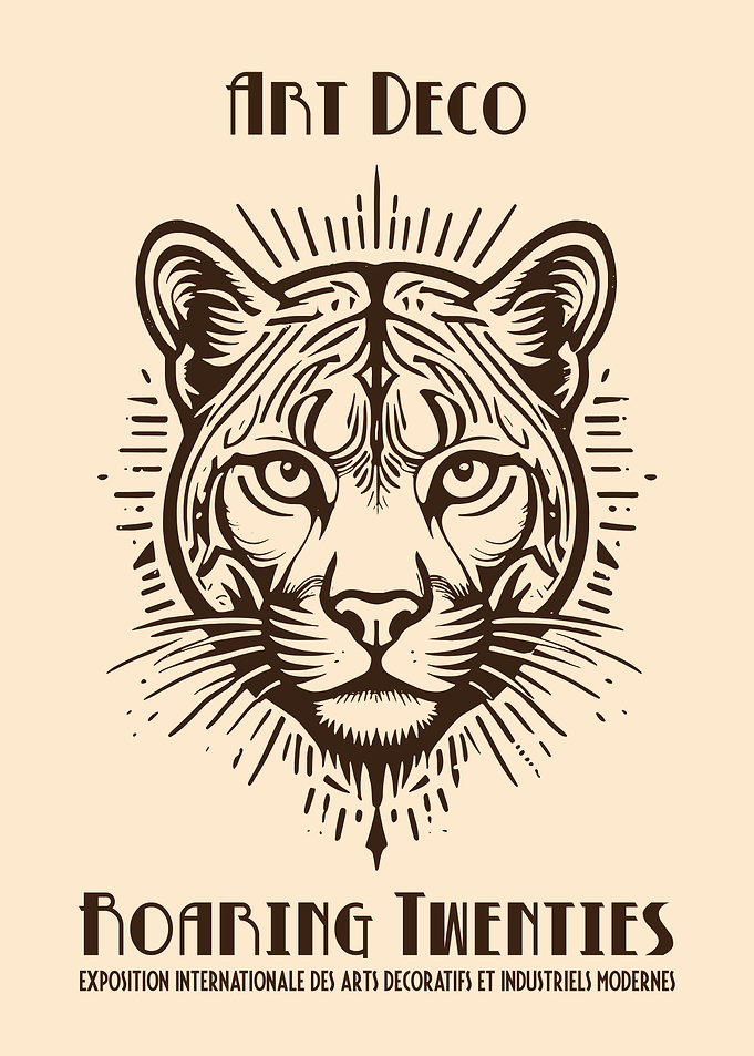 Art Deco Roaring Twenties Puma Illustration