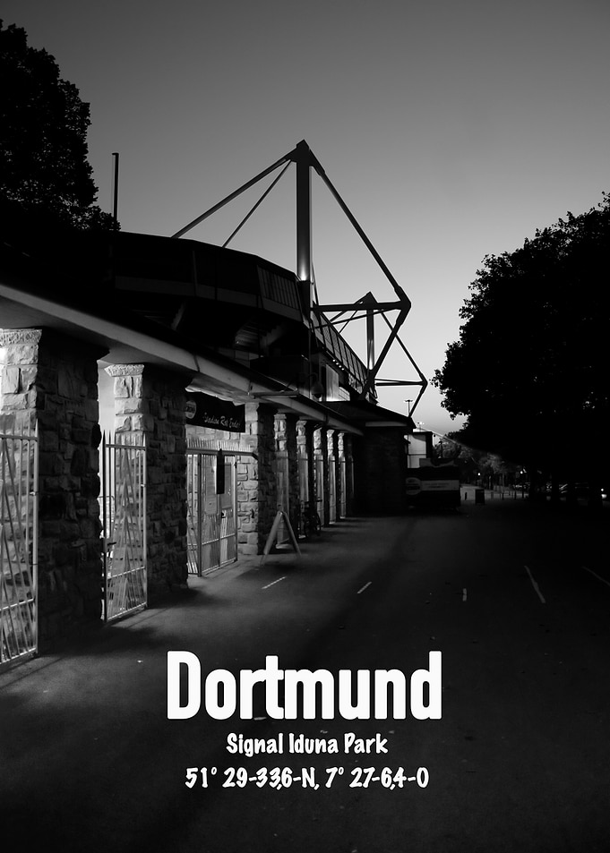 Dortmund Signal Iduna Park Black and White