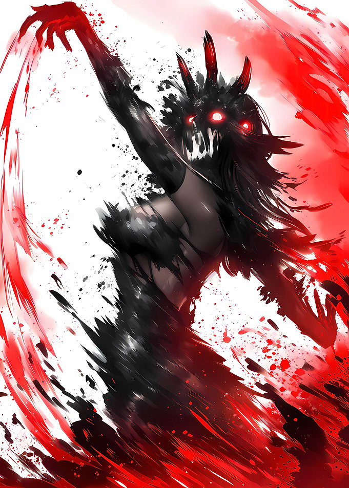 Dark Demon Anime Woman Horror Monster