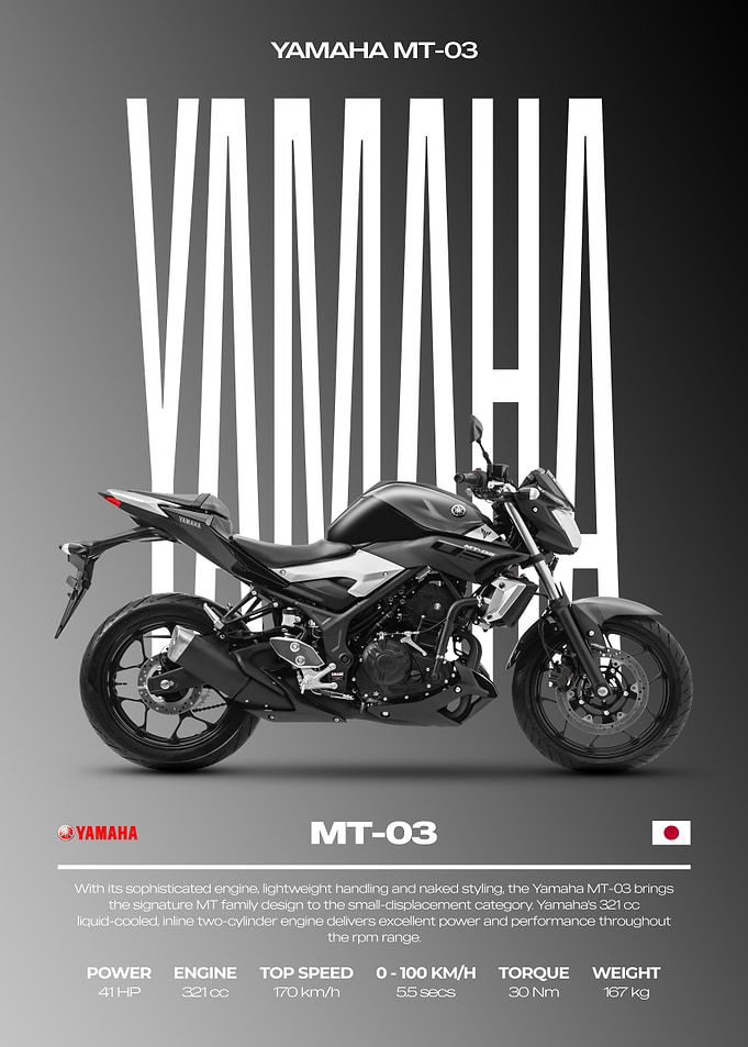 Yamaha MT-03 Motorcycle Poster