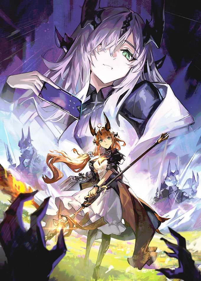 Anime Character with Horns and Staff