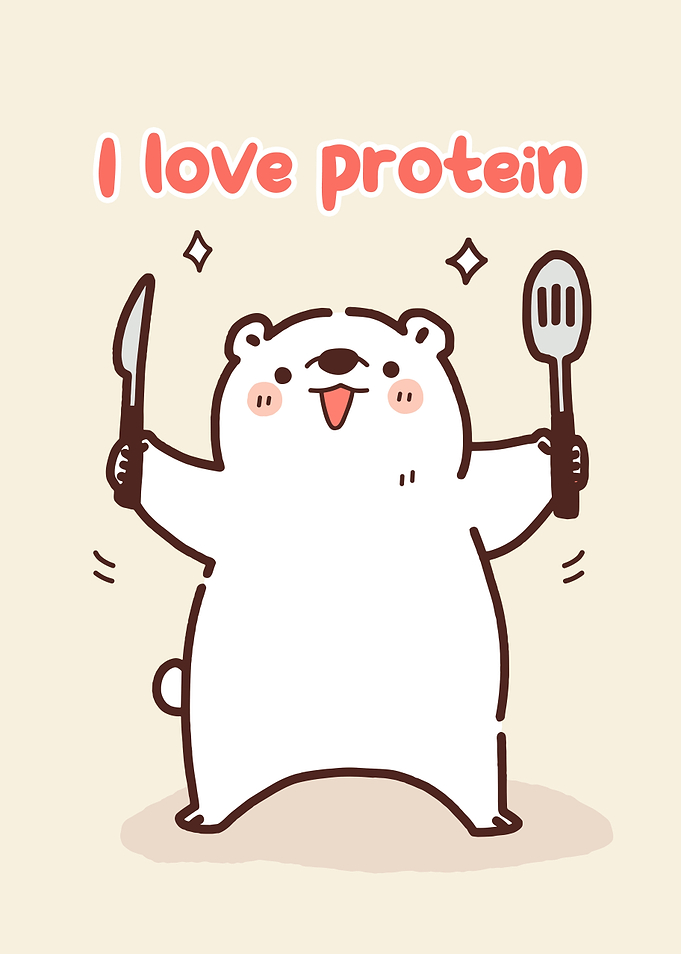 Cute Bear Loves Protein Illustration