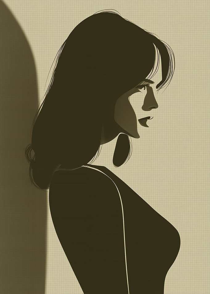 Silhouette of a Woman in Profile