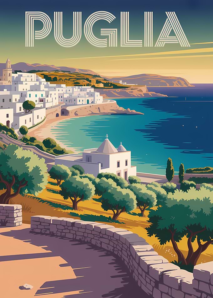 Puglia Travel Poster