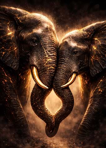 Elephant - Animal Wall Art - Luxury Valentine's Day Gift Decor