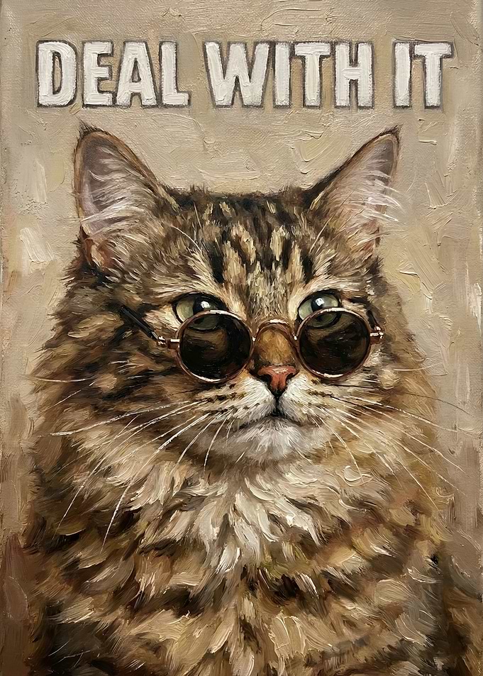 Deal With It Cat Painting