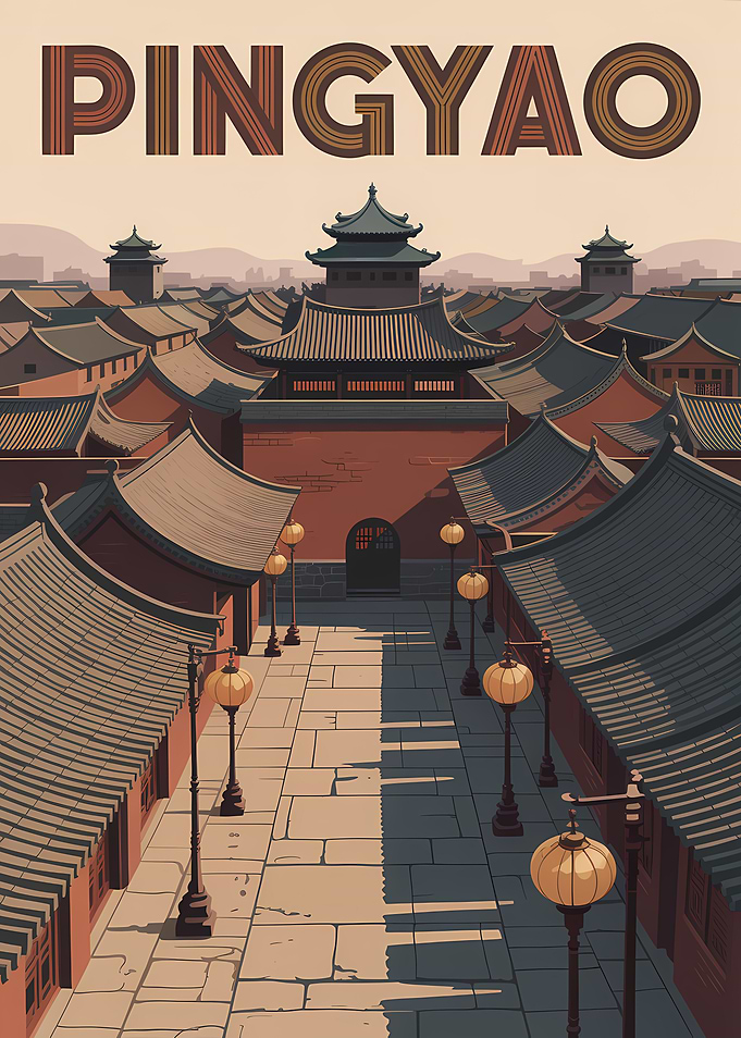 Pingyao Ancient City Illustration