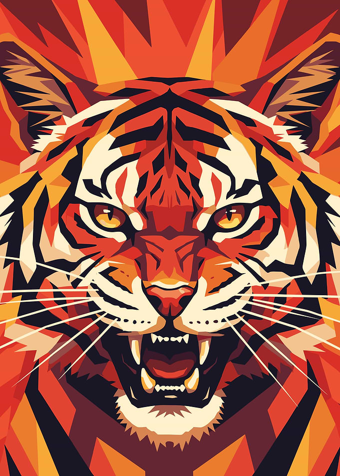 Geometric Tiger Portrait