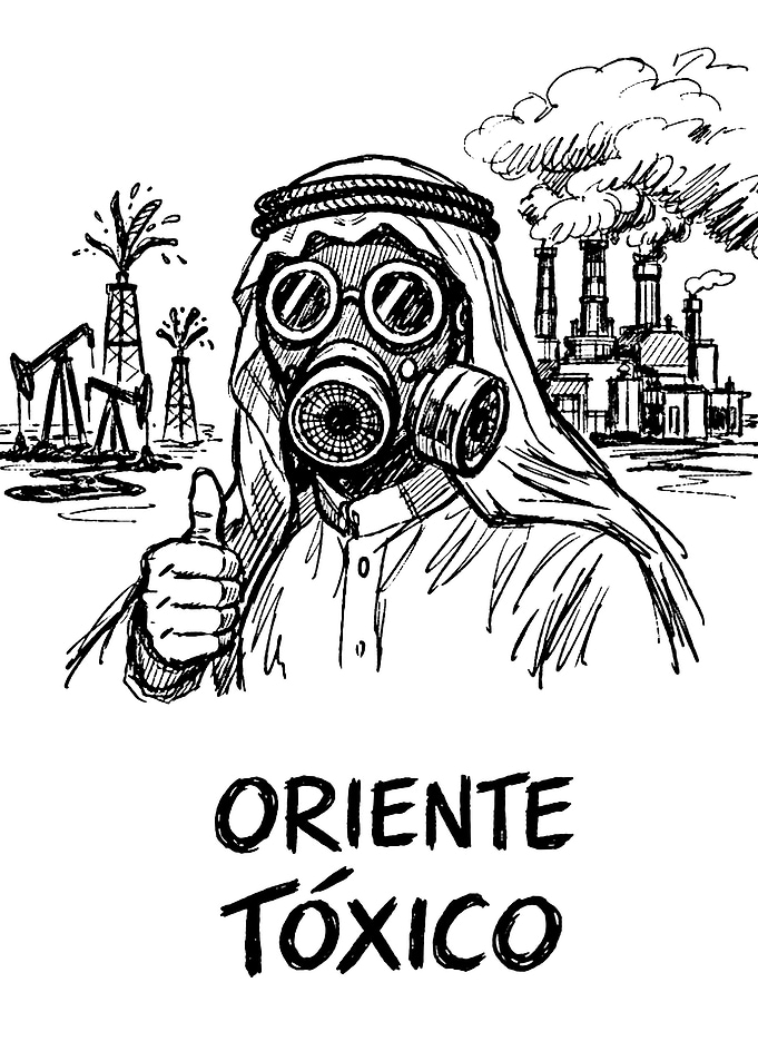 Toxic Orient Black and White Illustration