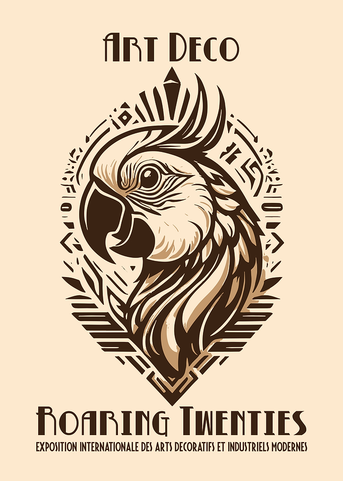 Art Deco Cockatoo Roaring Twenties Poster