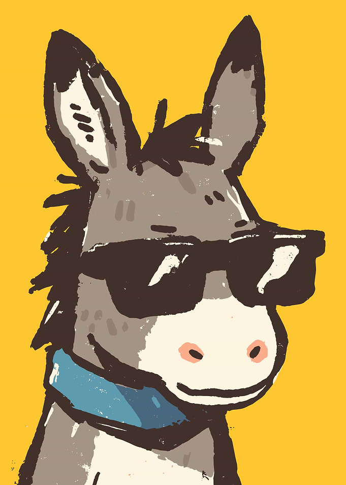 Cool Donkey with Sunglasses Illustration