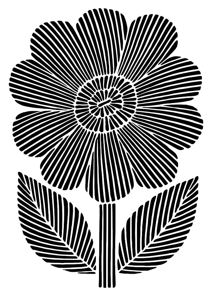 Black and White Flower Illustration