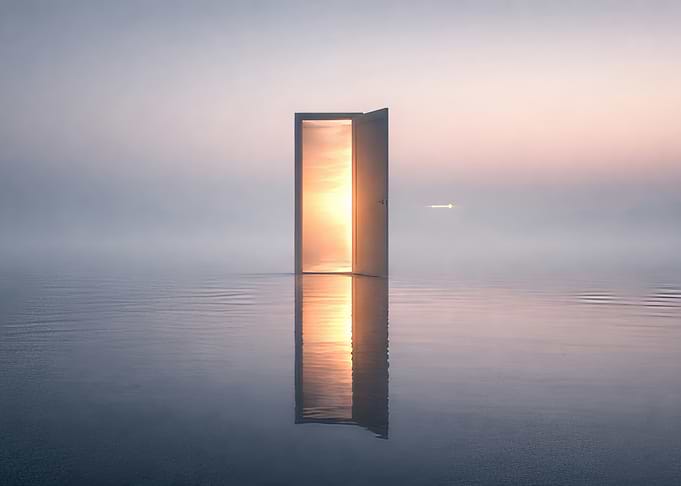 Open Door to Light on Water