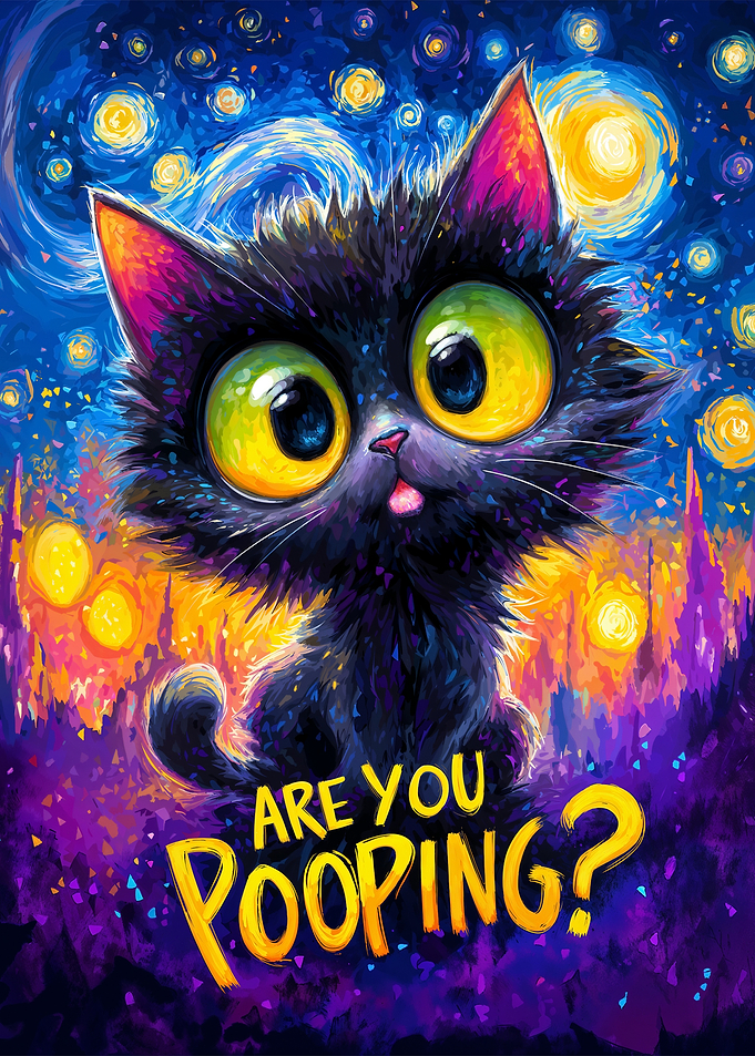 Are You Pooping Starry Night Cat