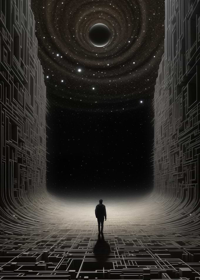Man in a Sci-Fi Landscape