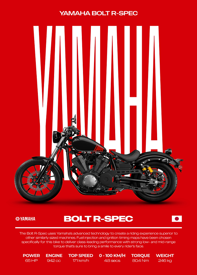 Yamaha Bolt R-Spec Motorcycle Poster