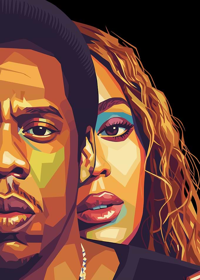 Jay-Z and Beyonce Pop Art Portrait