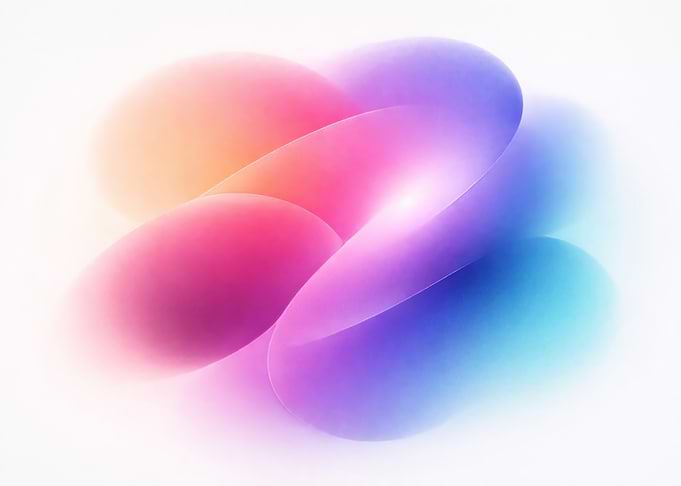 Abstract Colorful Gradient Shapes on White