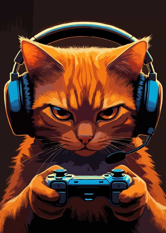 Gamer Cat Lock in