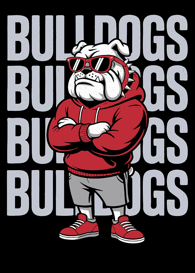 Bulldog Poster, Cartoon Streetwear Dog Art, Edgy Graphic Wall Print for Kids & Adults