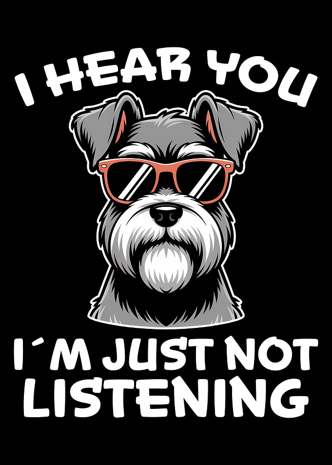 Funny Schnauzer Dog with Sunglasses Illustration